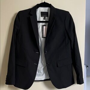 NWT Banana Republic Lightweight Wool Blazer Black Petite 2P
